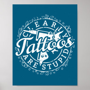 Póster Las Tatuajes Son Camiseta Divertida Artista de Tat