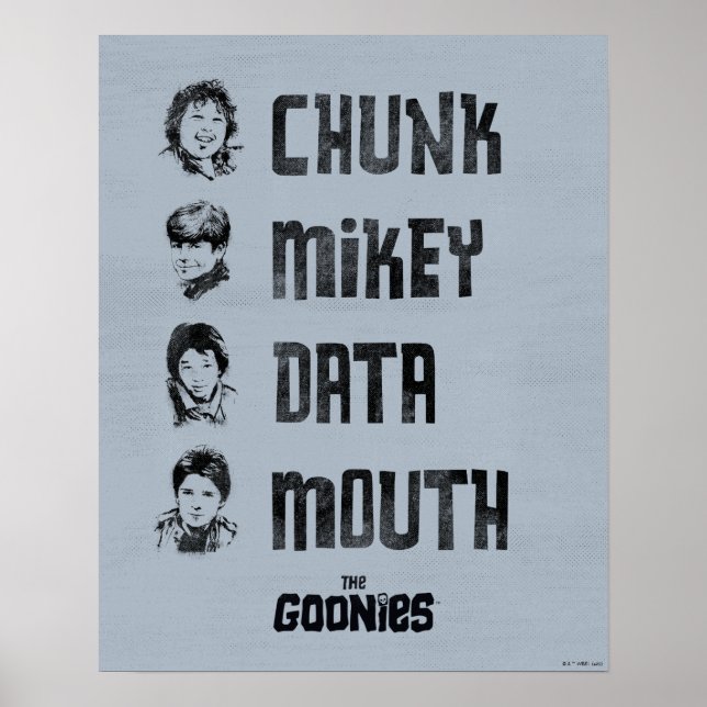 Póster Las tonterías | Chunk, Mikey, Data, Mouth (Frente)