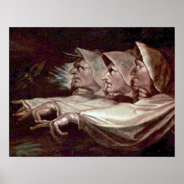 Póster Las tres brujas de Henry Fuseli (Frente)