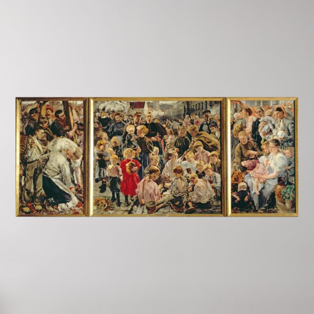 Póster Las tres edades de un trabajador, 1895 (Frente)