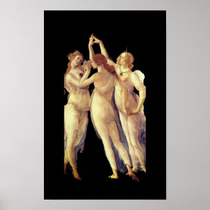 Póster Las Tres Gracias - detalle, Primavera de Boticelli