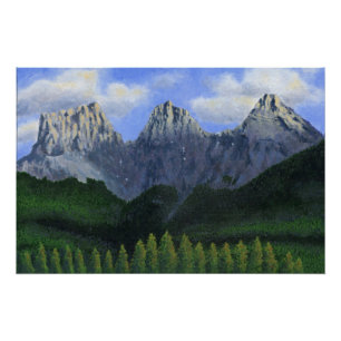 Póster Las tres hermanas de Canmore, Alberta, Canadá