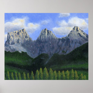 Póster Las tres hermanas de Canmore, Alberta, Canadá