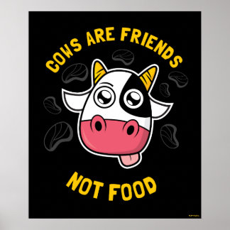 Póster Las vacas son amigas, no comida