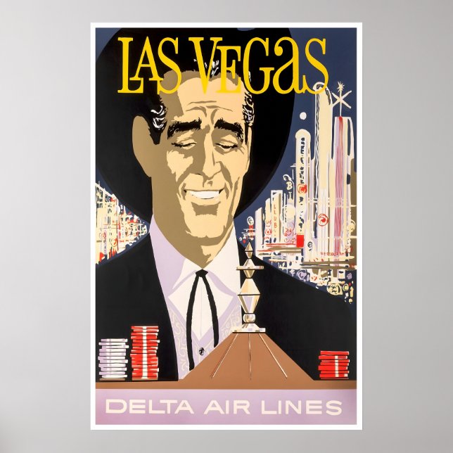 Póster Las Vegas Art Nevada Travel Poster Casino Print (Frente)