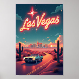 Póster Las Vegas Glow: Escape Retro de los 50 al Desierto