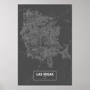 Póster Las Vegas, Nevada (blanco en negro)