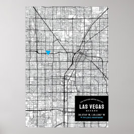 Póster Las Vegas, Nevada City Map + Mark Your Location
