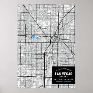 Póster Las Vegas, Nevada City Map + Mark Your Location