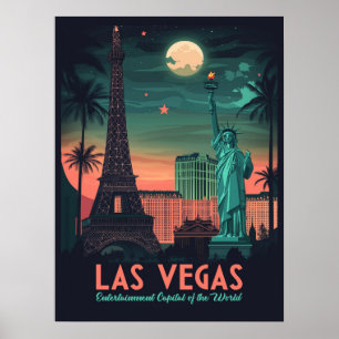 Póster Las Vegas Nevada - Paisaje de la Ciudad Vieja