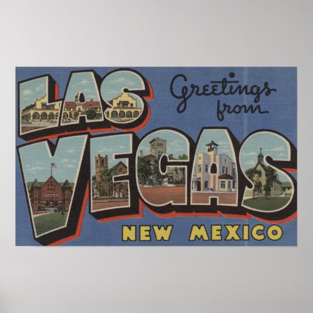 Póster Las Vegas, New Mexico - Large Letter Scenes 2 (Frente)