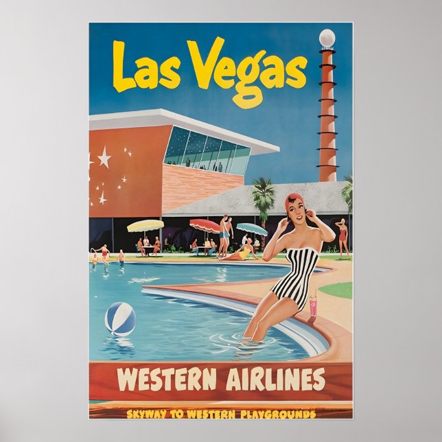 Póster Las Vegas Painting Nevada Art Print Western Travel (Frente)