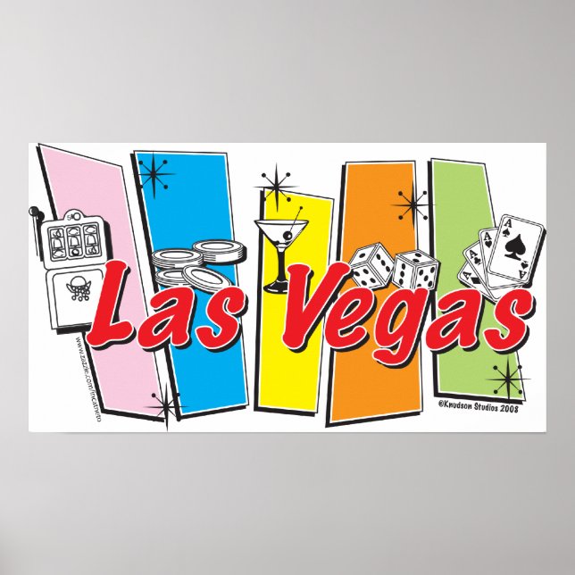 Póster Las Vegas-Retro (Frente)