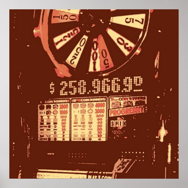 Póster Las Vegas Slots Pop Art (Frente)
