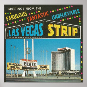 Póster Las Vegas Strip en los años 1960
