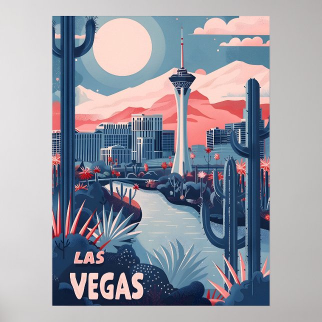 Póster Las Vegas Vintage Travel And Art (Frente)