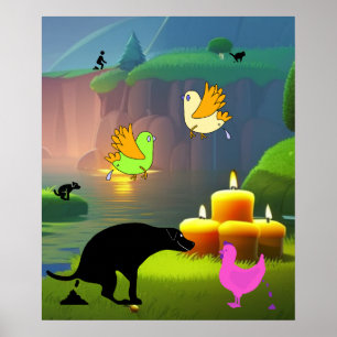 Póster Las velas no ayudarán a empapar