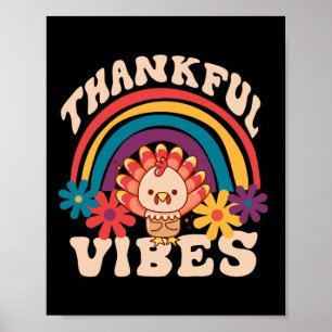Póster Las Vibes De Agradecimiento De Retro Groovy Que Tu