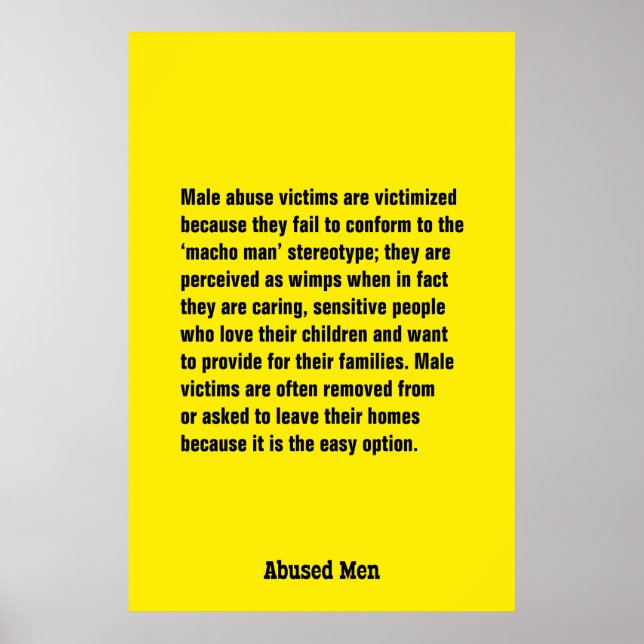 Póster Las Víctimas De Maltrato Masculino Son Víctimas Po (Frente)
