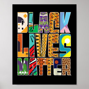 Póster Las vidas negras importan BLM Diversidad Mural Art