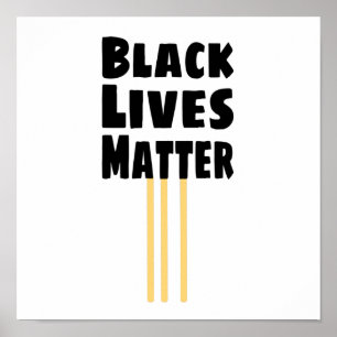 Póster Las vidas negras importan BLM tres franjas amarill