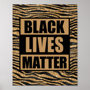 Póster Las vidas negras importan Glam Tiger Stripes Poste