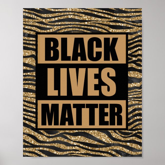Póster Las vidas negras importan Glam Tiger Stripes Poste (Frente)