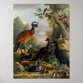 Póster Las viejas aves de Jakob Bogdani en un paisaje