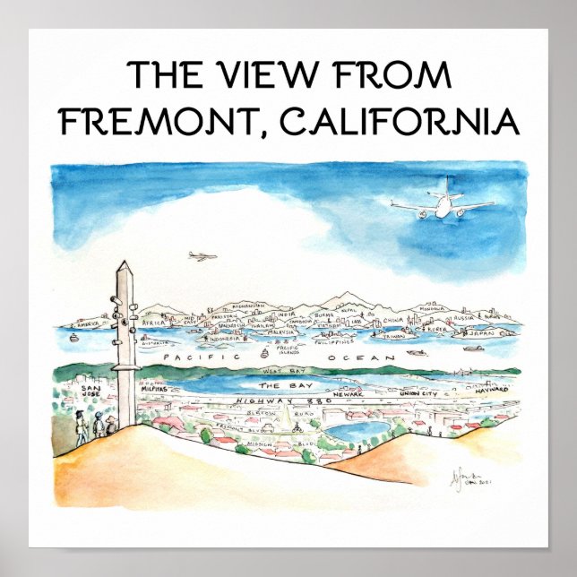 Póster Las Vistas Desde Fremont, California (Frente)
