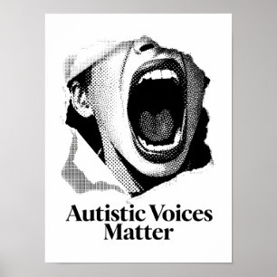 Póster Las voces autistas importan Diseño de crema de t