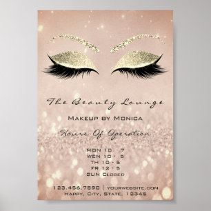 Póster Lashes Makeup Artist Glitter Beauty Salon Skinny