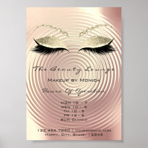 Póster Lashes Studio Makeup Artist Glitter Beauty Salon
