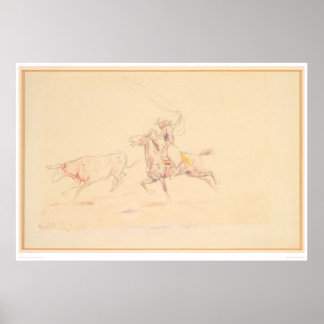 Póster Lassoing the Steer 1905 (1418A)