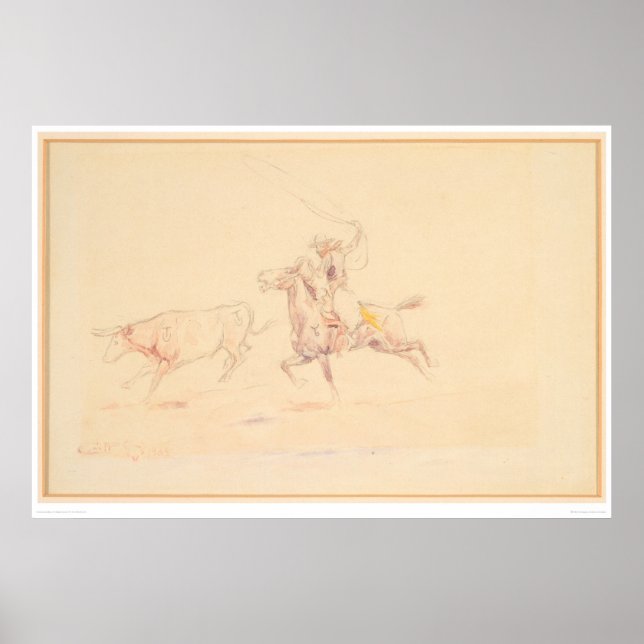 Póster Lassoing the Steer 1905 (1418A) (Frente)