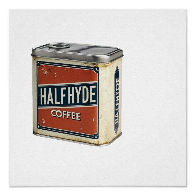 Póster Lata de café antigua Halfhyde Coffee Company (Anverso)