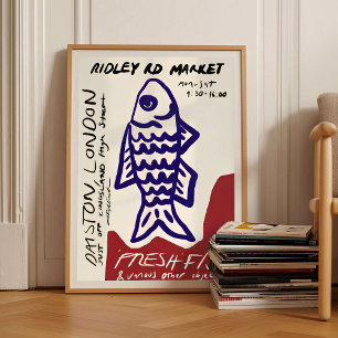 Póster Lata de Sardinas Imprimir Cartel Antiguo de Sardin