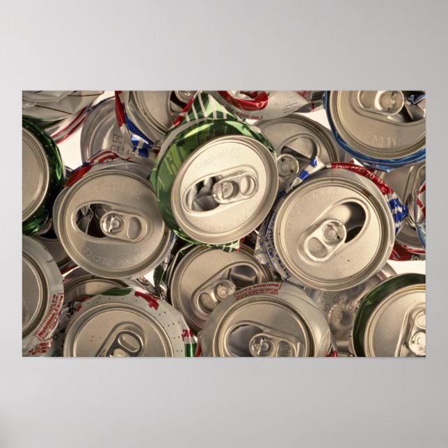 Póster latas de aluminio recicladas (Frente)