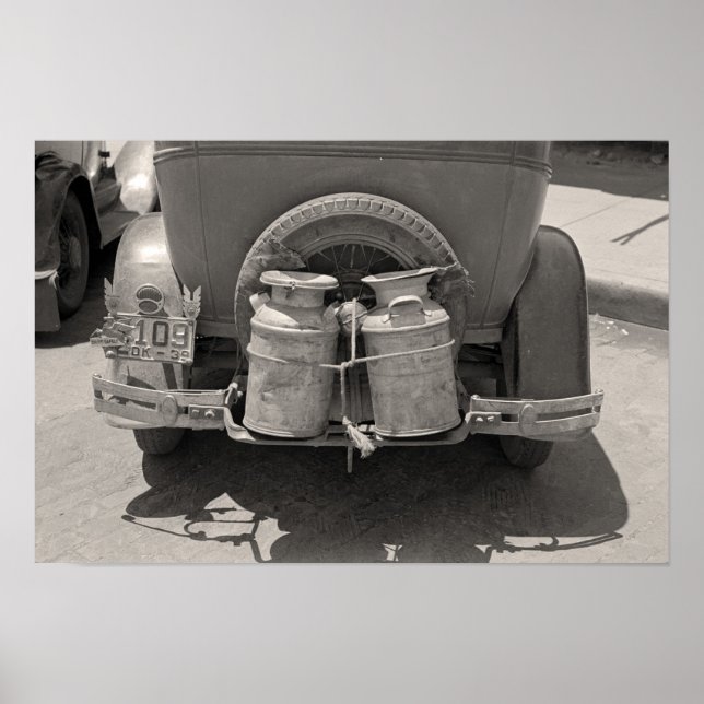 Póster Latas de Leche, 1939. Foto Antigua (Frente)