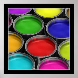 Póster latas de pintura coloridas - Poster