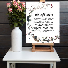 Póster Late Night Diaper juegos winterberry rústico boho
