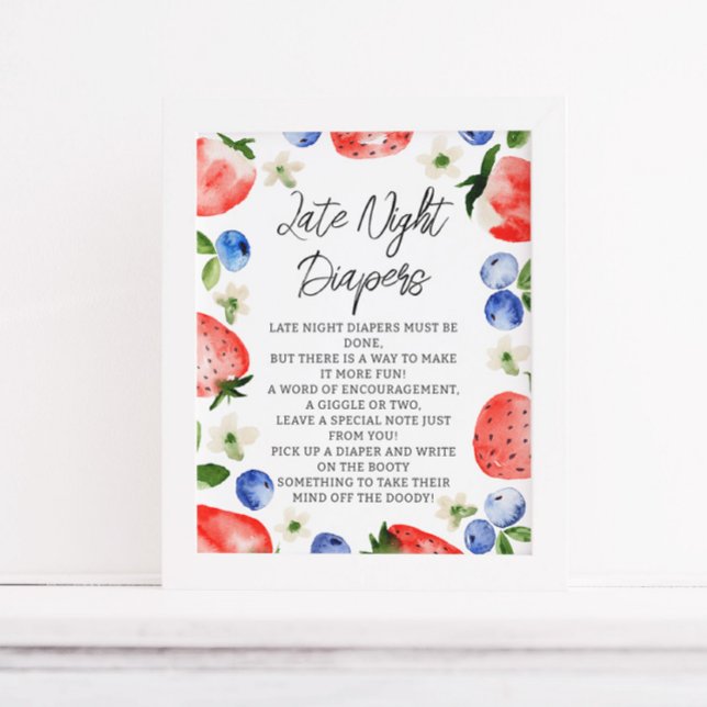 Póster Late Night Diapers Berry Baby Shower (Subido por el creador)
