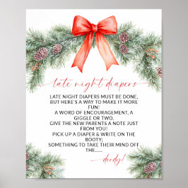 Póster Late Night Diapers Christmas Baby Shower