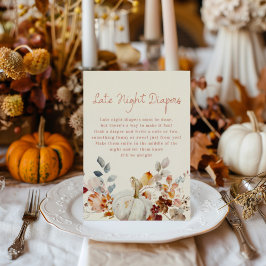 Póster Late night Diapers Little pumpkin Baby Shower Sign