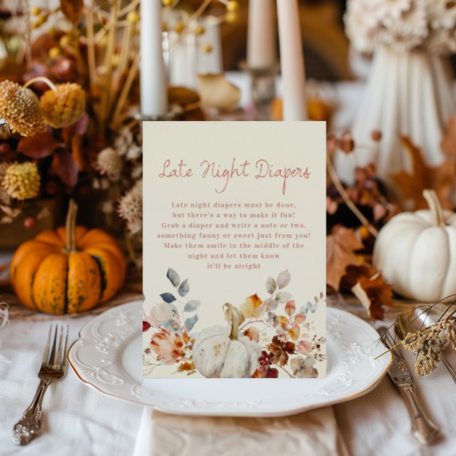 Póster Late night Diapers Little pumpkin Baby Shower Sign (Subido por el creador)