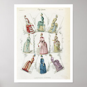 Póster Latest Paris Fashions, nine day dresses in a fashi