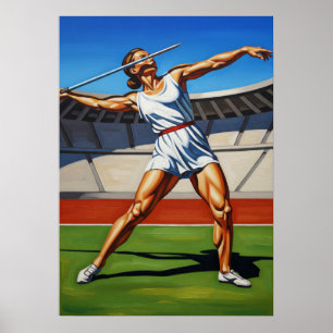 Póster L'ATHLÈTE AU JAVELOT (Atleta Javelin) - Origi