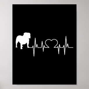 Póster latido del Bulldog inglés