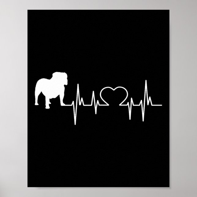 Póster latido del Bulldog inglés (Frente)