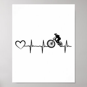 Póster Latido del corazón del ciclista en bicicleta de mo