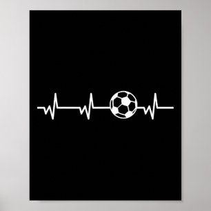 Póster Latido del Corazón del Fútbol Ll- Jugador Divertid